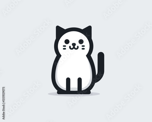 Cartoon Cat Vector Icon Logo Design Illustration for Business, Children’s Products, and T-Shirts