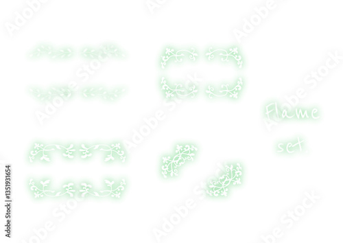グラデーションの縁取りをした手描き装飾枠セット。（CS6)