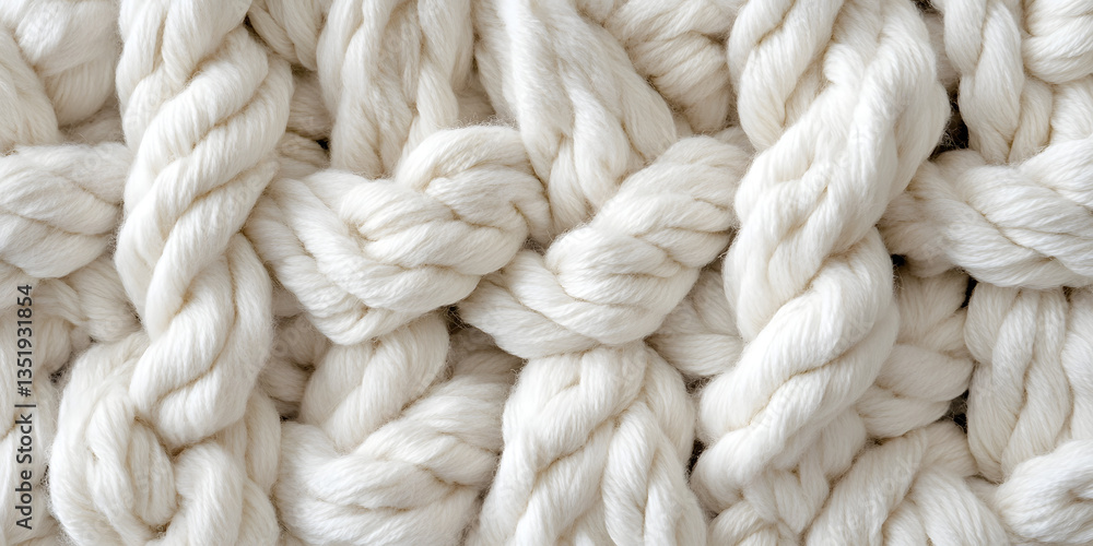 Chunky Knit Pattern, Macro Photo Yarn Texture, Cozy Knitted Fabric Close-Up, Soft Fibers Design, Knitting Art Image Chunky Knit Pattern, Macro Photo Yarn Texture, Cozy Knitted Fabric Close-Up, Soft Fibers Design, Knitting Art Image