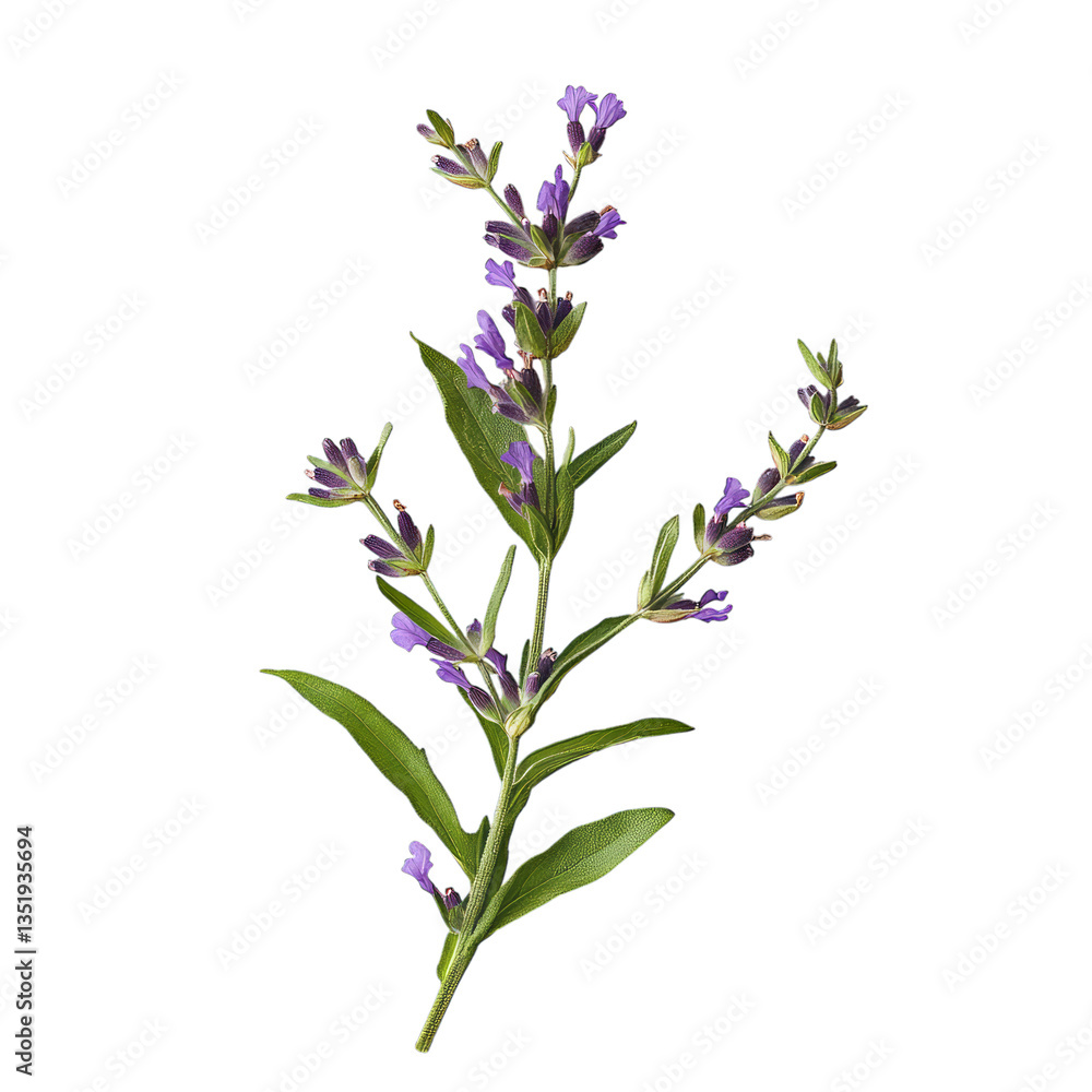 Fototapeta premium Elegant purple flowering plant illustration, perfect for botanical themes, home decor, or gardening projects. Ideal for websites, prints, and nature-inspired designs.