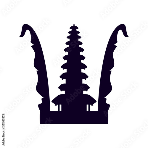 Silhouette of Pura Bali