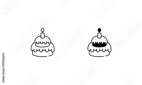 Cake icons set vector stock illustration