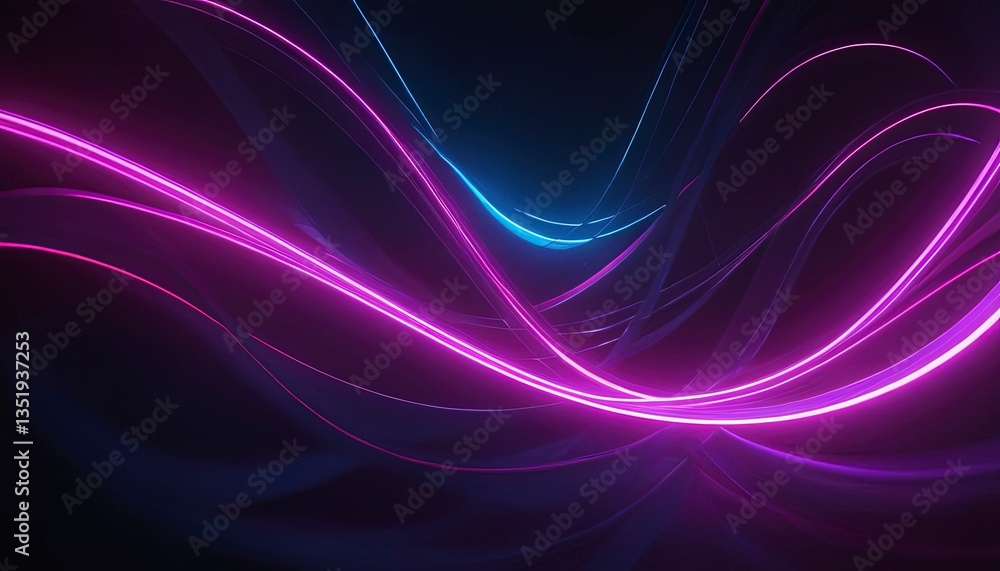 Neon Wave: A vibrant dance of electric violet and cyan lines across a dark canvas, embodying energy and dynamic flow. Neon Wave: A vibrant dance of electric violet and cyan lines across a dark canvas, embodying energy and dynamic flow.