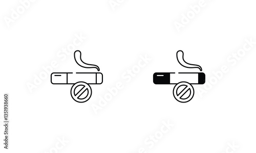No smoking icons set vector stock illustration
