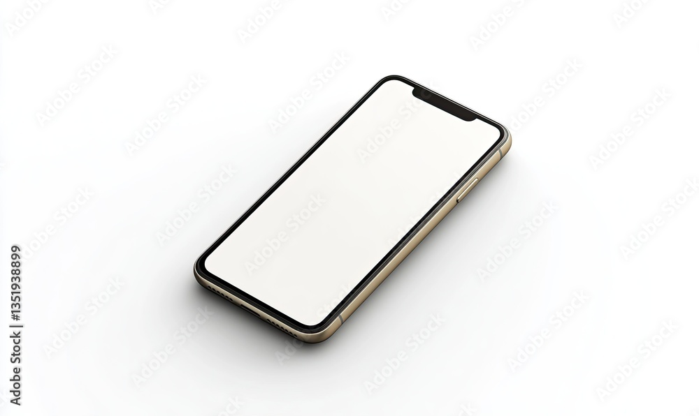 Modern smartphone mockup. Empty screen, gold/black color, isolated on white background Modern smartphone mockup. Empty screen, gold/black color, isolated on white background