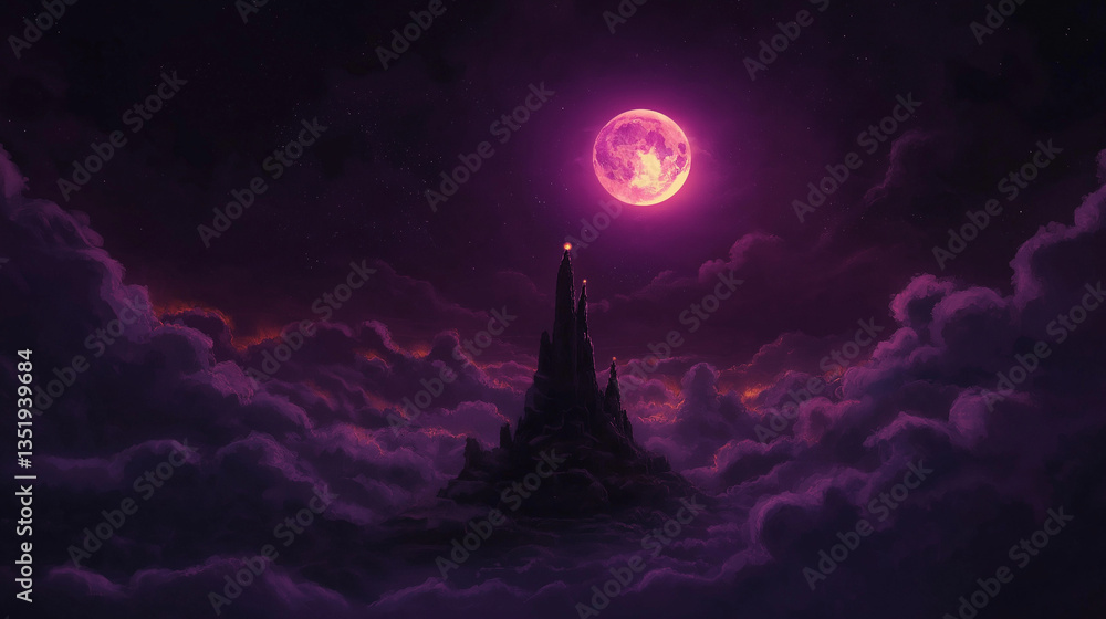 Fototapeta premium Fantasty and space, ufo isolation for game background, Illustration