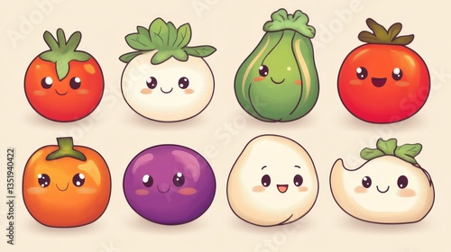 Wallpaper Mural Cute Vegetable Cartoon Illustration Background Art, for Children's Books Torontodigital.ca
