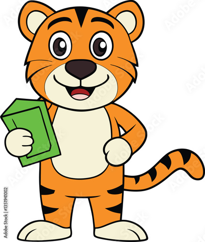 A fierce tiger grips a dollar bill in its paws, symbolizing power, wealth, and bold ambition, with sharp eyes and strong stance exuding confidence and determination.
