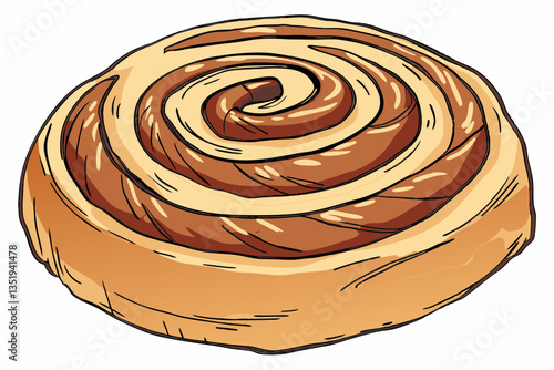 Golden Danish Pastry Isolated on White Background – High-Resolution Food.