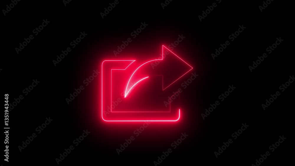 Futuristic neon green sharing icon animation with smooth glowing effect on black Futuristic neon green sharing icon animation with smooth glowing effect on black