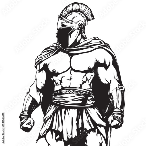 vector illustration of a gladiator