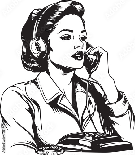 woman with headphones