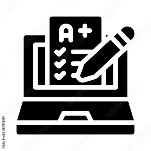 online exams glyph icon