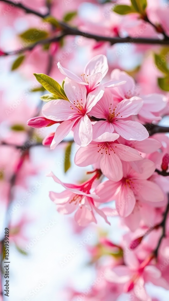Delicate pink petals unfolding on padauk tree branches, flowers in bloom, pink flowers, blooming flowers Delicate pink petals unfolding on padauk tree branches, flowers in bloom, pink flowers, blooming flowers