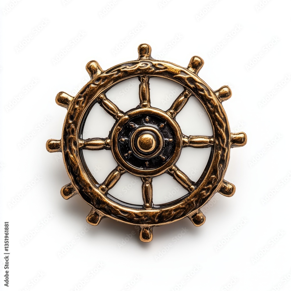 Fototapeta premium Generic Ship?s Wheel View Back Bronze Finish Columbus