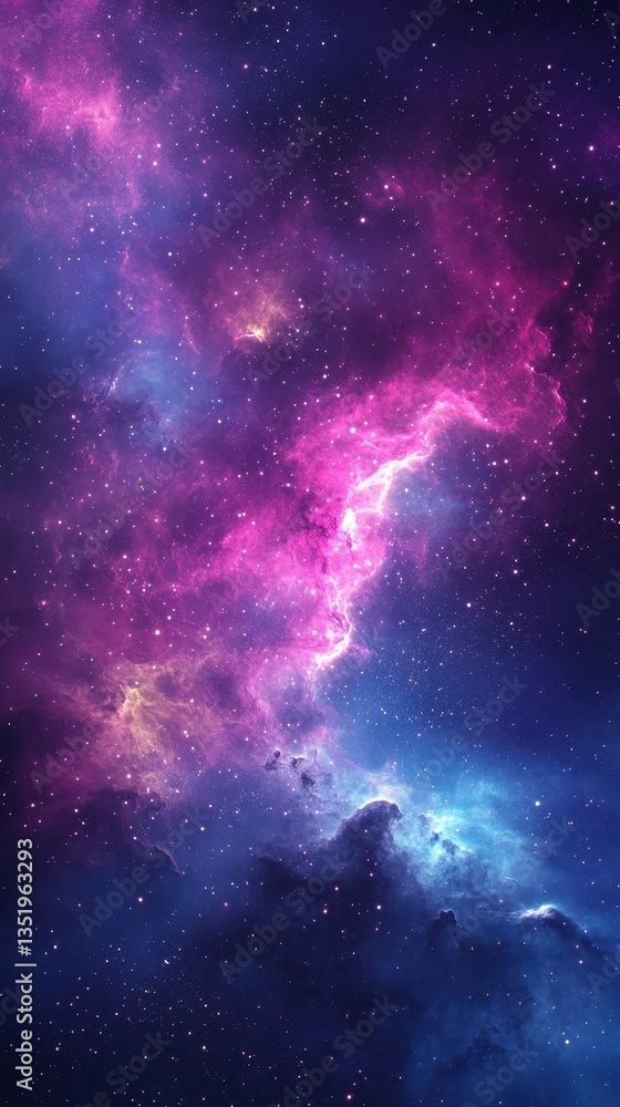 Fototapeta premium A vibrant cosmic image showing colorful nebulae in the deep space