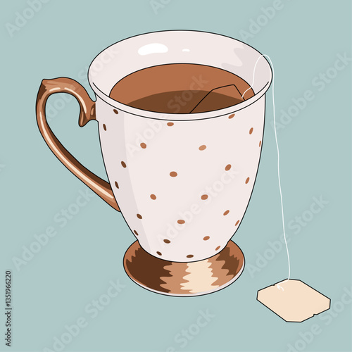 Minimalist Teacup with Saucer Illustration