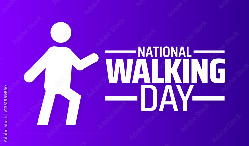 National Walking Day background banner or poster design template. observed every year in April. Holiday concept. Use to any Template, card, poster, placard, template. National Walking Day background banner or poster design template. observed every year in April. Holiday concept. Use to any Template, card, poster, placard, template.
