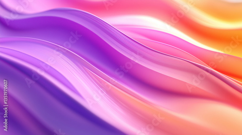 Wallpaper Mural Abstract purple and pink wave design with smooth satin texture and flowing curves Torontodigital.ca