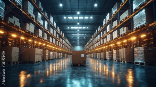 Wallpaper Mural Warehouse Interior: A Modern Logistics Center Torontodigital.ca