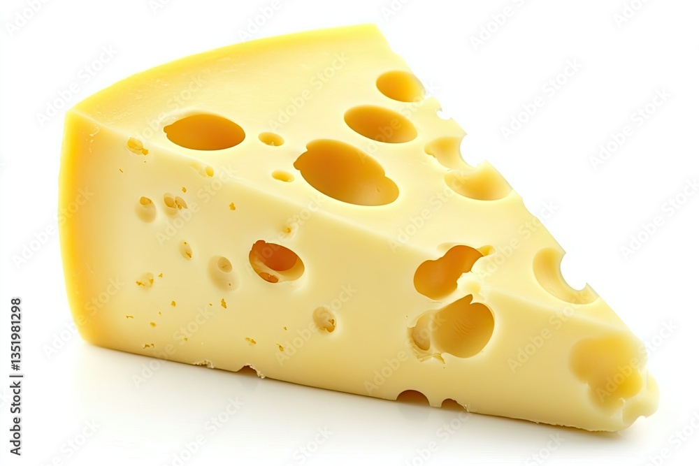 A wedge of cheese, showing holes A wedge of cheese, showing holes