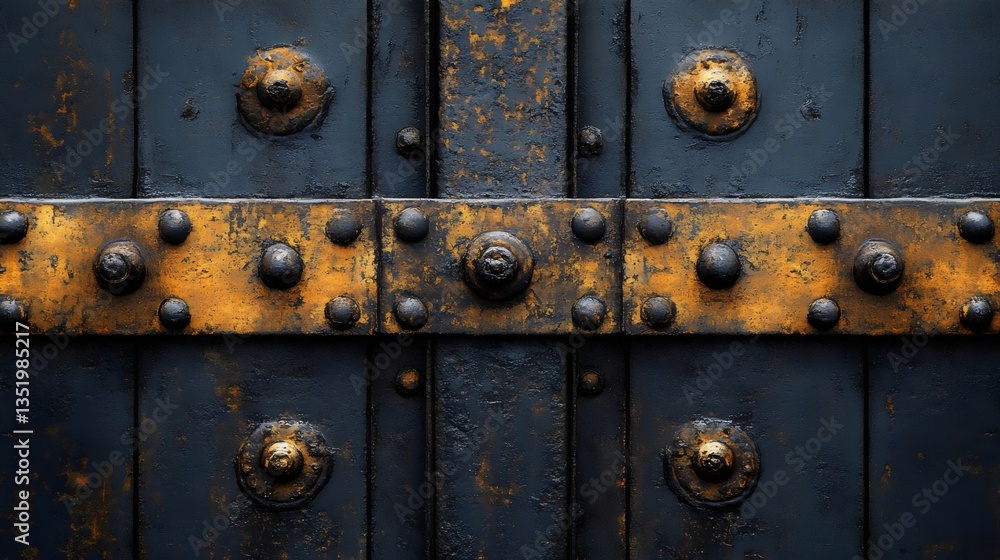 Fototapeta premium A metal gate with a rusted and worn appearance
