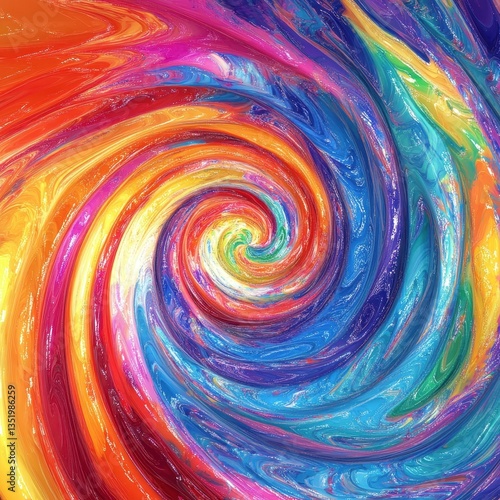 A Colorful Swirl With Many Colors In An Artistic Design