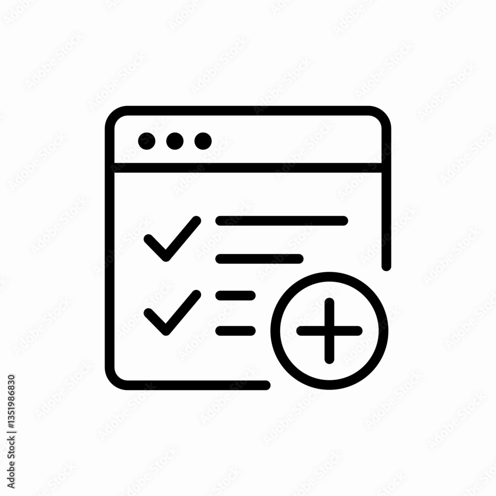 Medical checklist plus icon vector sign Medical checklist plus icon vector sign