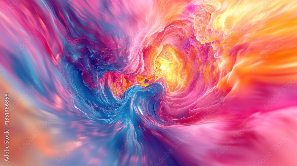 A swirling abstract composition features flowing vibrant colorful hues A swirling abstract composition features flowing vibrant colorful hues