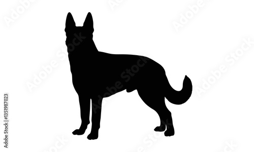 German shepherd black silhouette