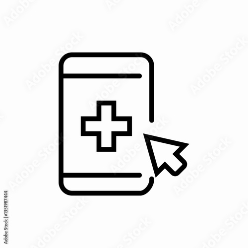 Mobile medical app icon vector sign