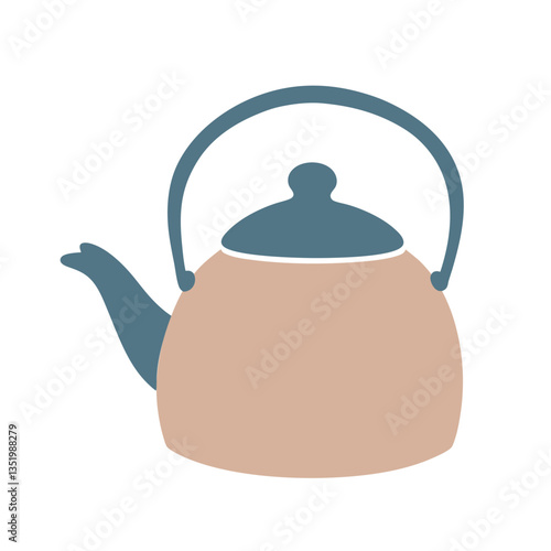 Teapot vector art Illustration isolated on white background.