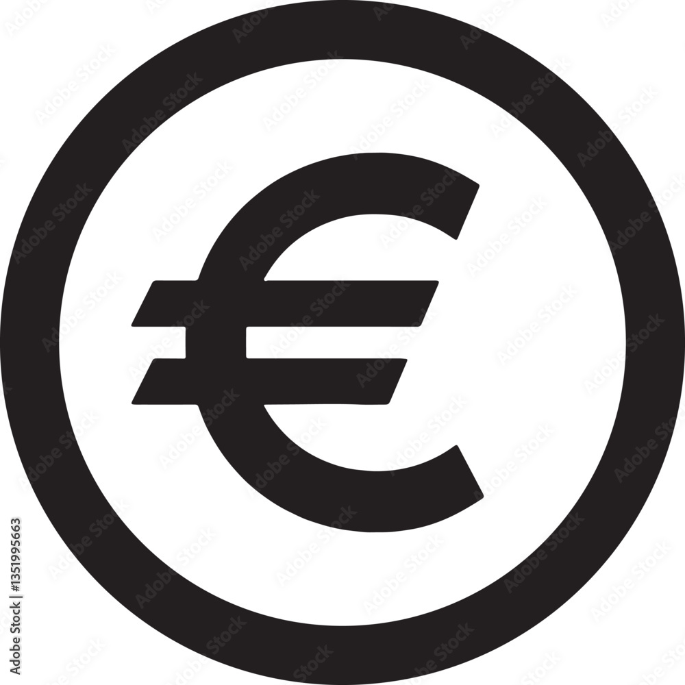 Euro symbol icon vector on white background Euro symbol icon vector on white background