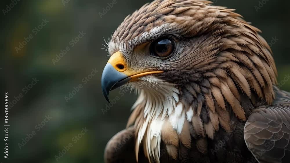 Majestic Brown Hawk Closeup Profile View Wildlife Image Majestic Brown Hawk Closeup Profile View Wildlife Image