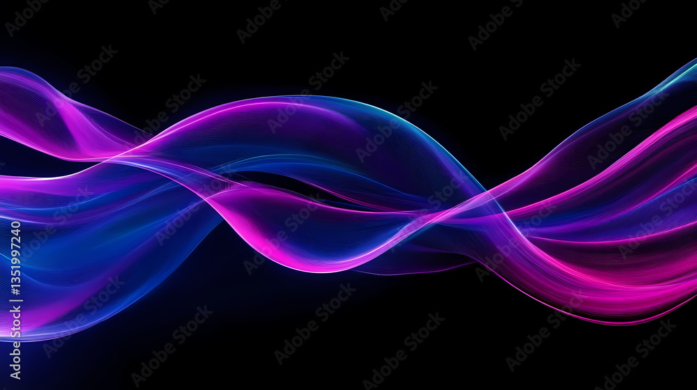 Abstract blue and purple waves with flowing curves Abstract blue and purple waves with flowing curves