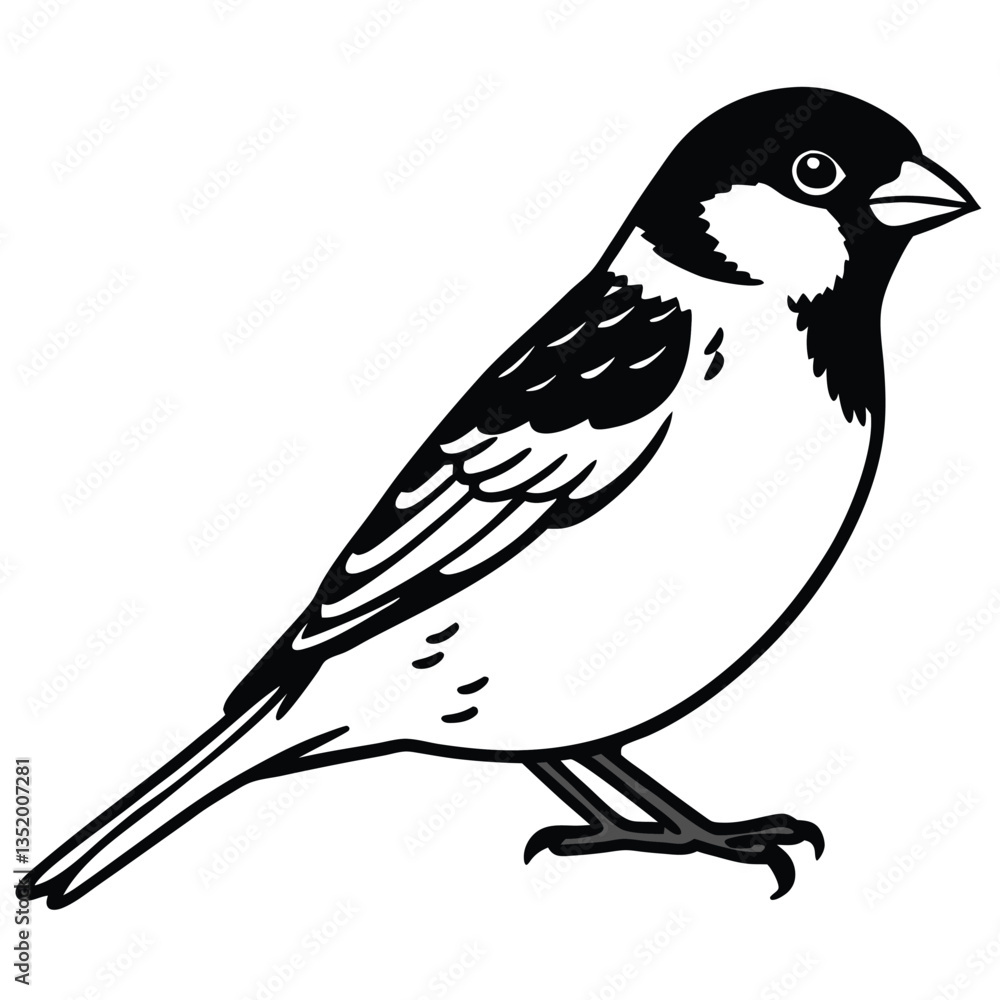 Fototapeta premium House sparrow isolated on white background