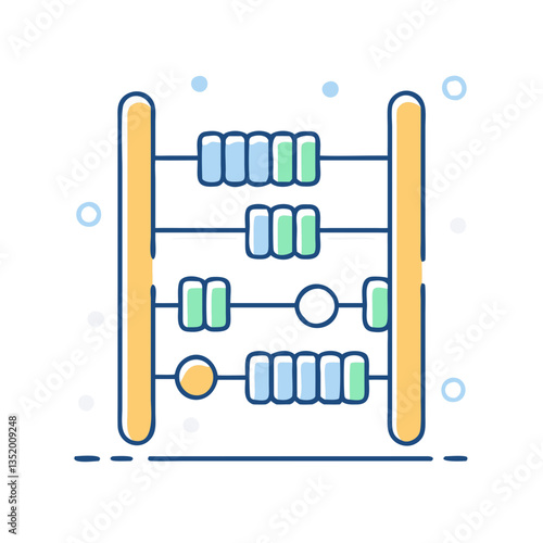 Abacus icon, symbol of counting and mathematics
