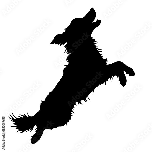 Energetic Jumping Dog Silhouette Vector for Design and Decoration