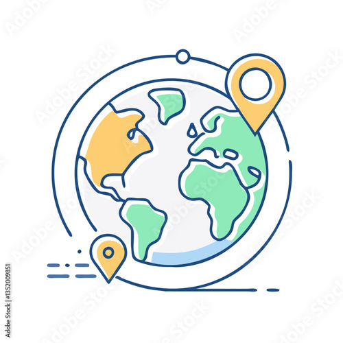 Geography icon, symbolizing the study of the world and cartography