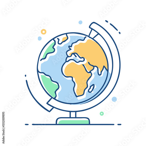 Globe icon, symbol of geography and global education
