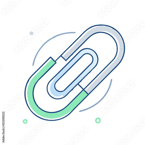Paperclip icon, symbol of organization and documents
