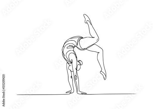 Gymnastics Pose Line Art: Simplify the Cartwheel with Minimalist Art