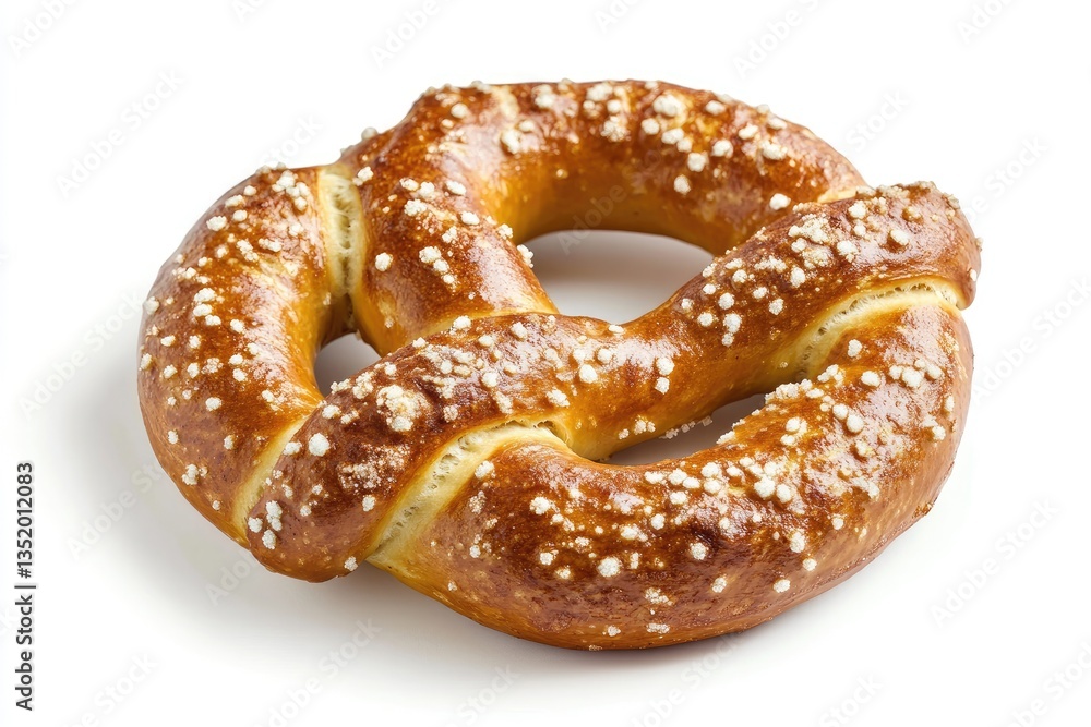 Fresh pretzel, close-up. Golden-brown, soft pretzel with a crispy, salted surface Fresh pretzel, close-up. Golden-brown, soft pretzel with a crispy, salted surface