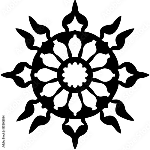Ornamental Floral Mandala Design for Tattoo and Coloring Book Art