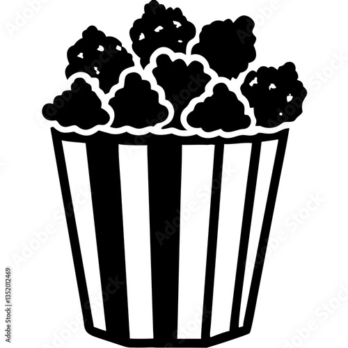 Vintage Popcorn Bucket Vector Illustration for Cinema Posters and Snack Branding