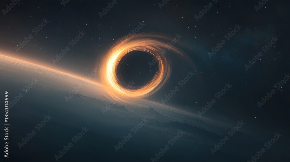 Fototapeta premium Galactic Black Hole Horizon for Space Planet.