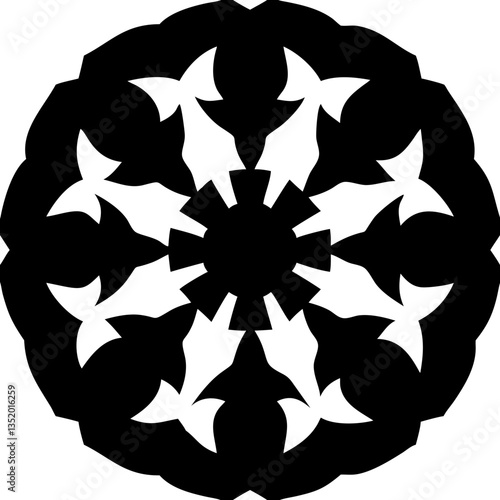 Intricate Floral Mandala Design for Tattoo and Coloring Book Art