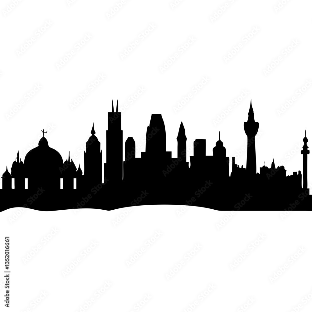 Fototapeta premium Urban Skyline Silhouetteic Cityscape Vector for Design and Illustration