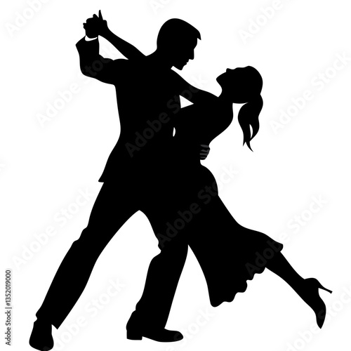 Elegant Dance Couple Silhouette Vector for Design and Decoration Projects