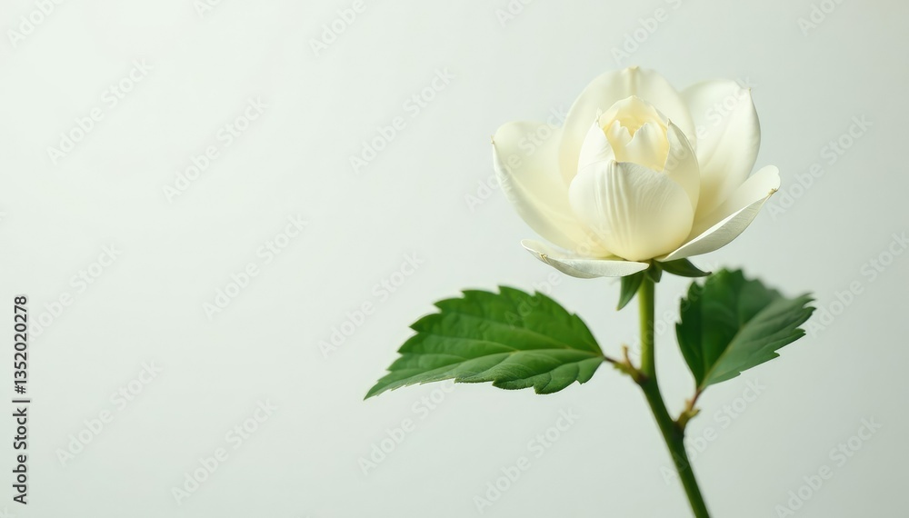 Single, delicate sapling, stark white backdrop, twig, design element Single, delicate sapling, stark white backdrop, twig, design element